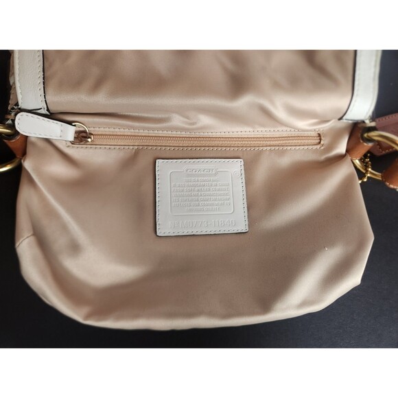 NEW Vintage Coach Hampton Soho White Cream Ivory Pebbled Leather Gold Y2K *READ* - Picture 16 of 16